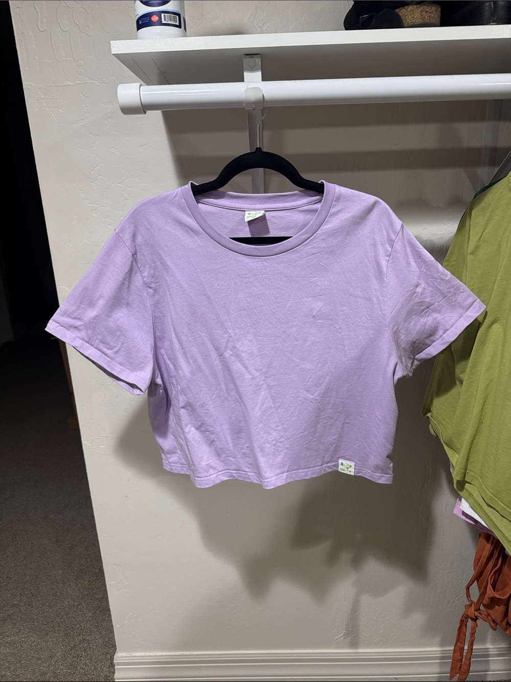 Shiny by nature lavender crop top